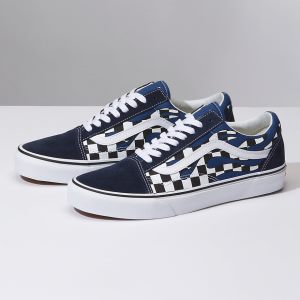 Vans Bayan Spor Ayakkabı Checker Flame Old Skool Lacivert Beyaz | 38679-530